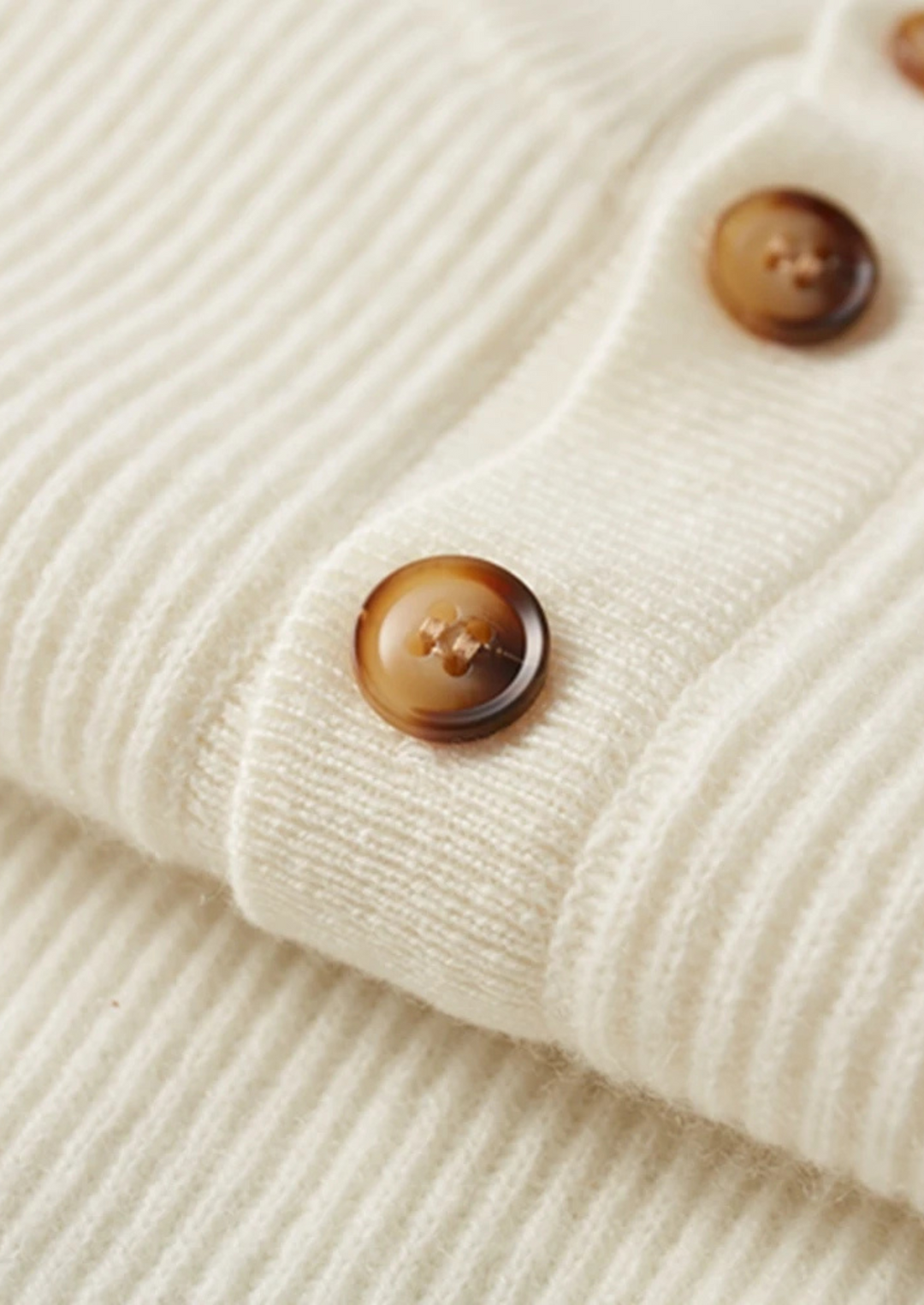 Cashmere Button Sweater cream white image 4 #color_cream-white