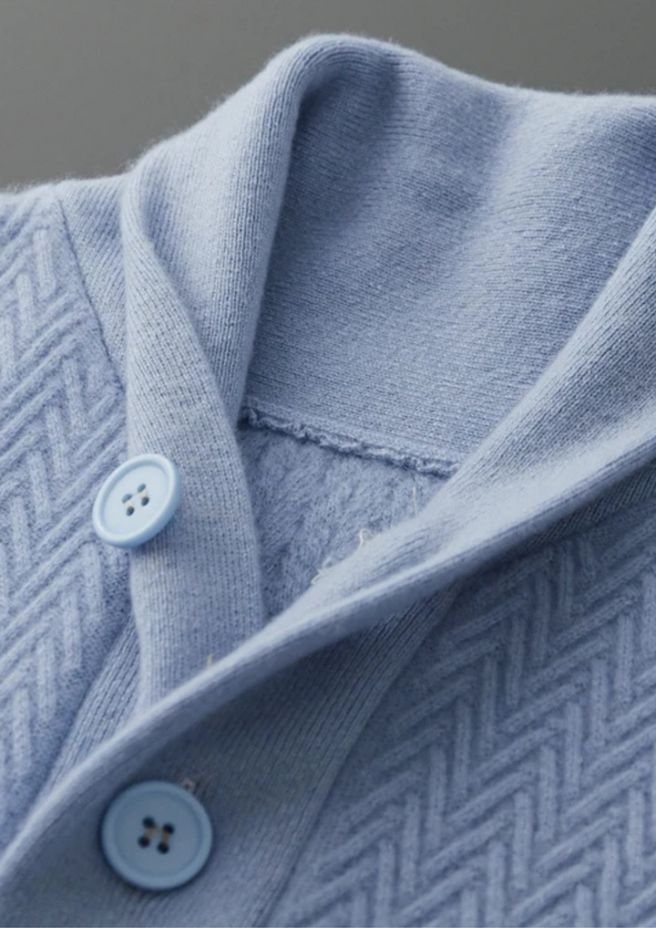 Cashmere Zigzag Button Sweater light blue image 3 #color_light-blue