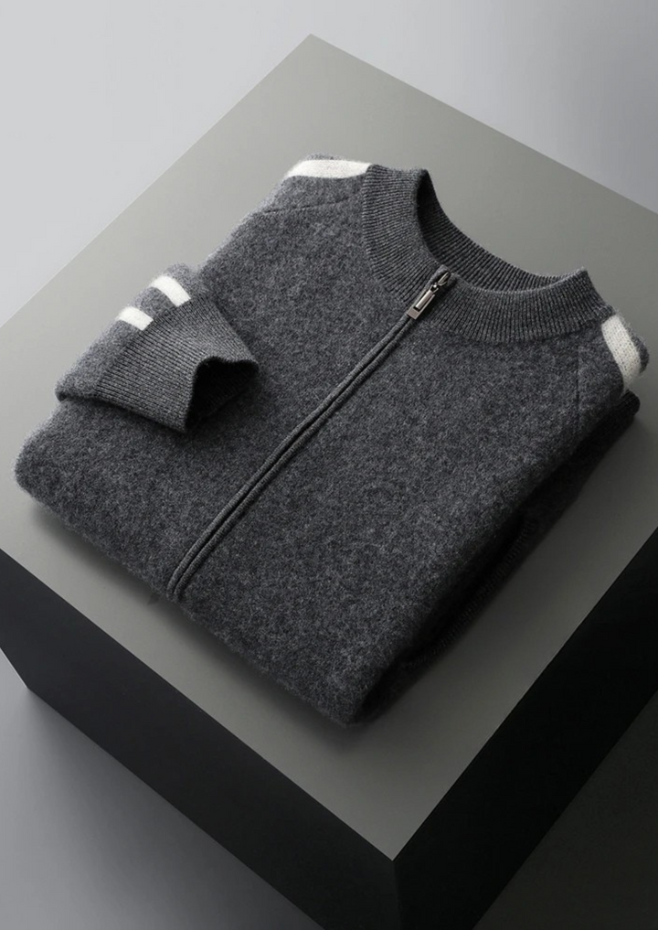 Pure Merino Striped Cardigan dark gray image 3 #color_dark-gray