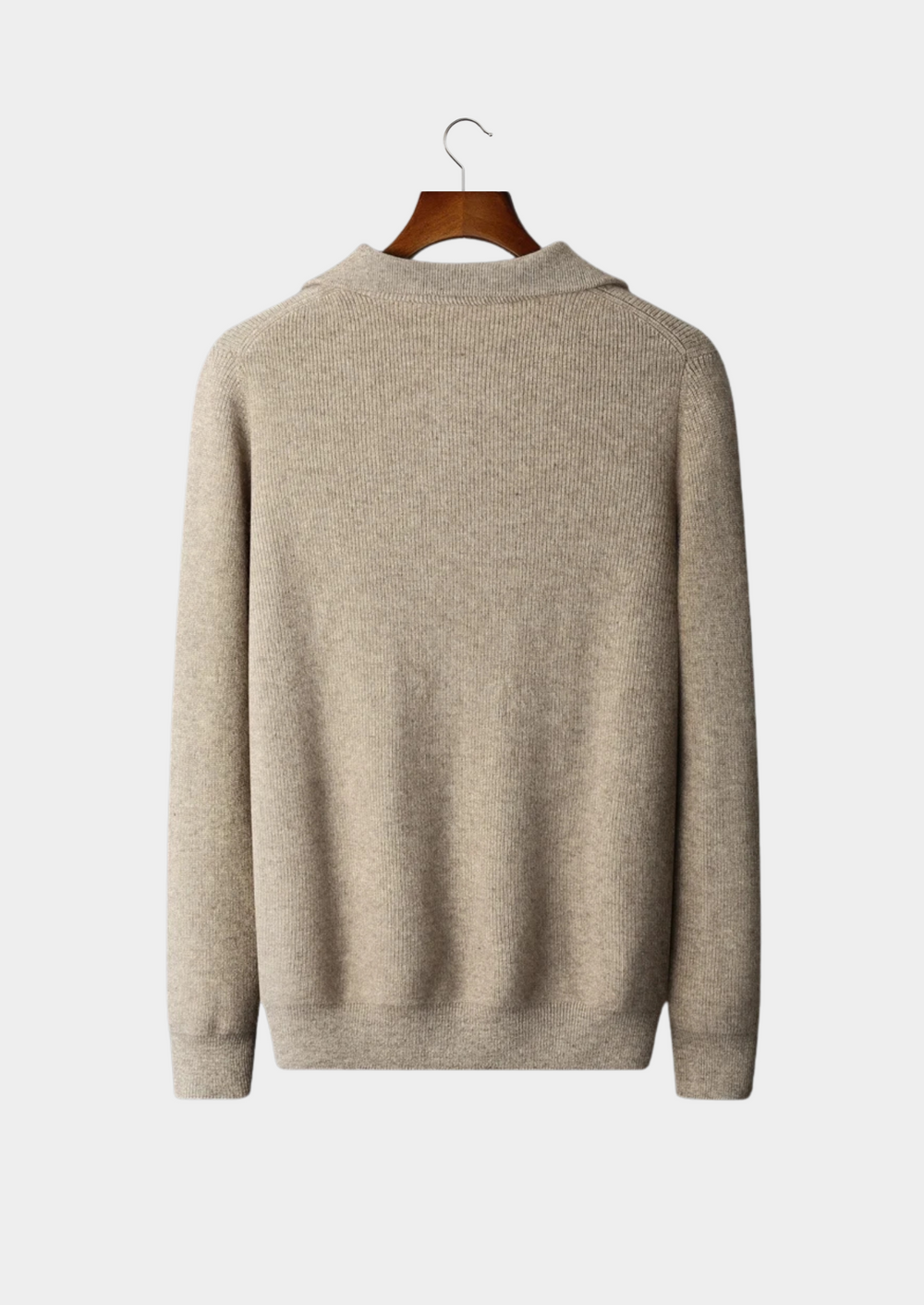 Cashmere Ribbed Half-Zip Sweater beige image 2 #color_beige
