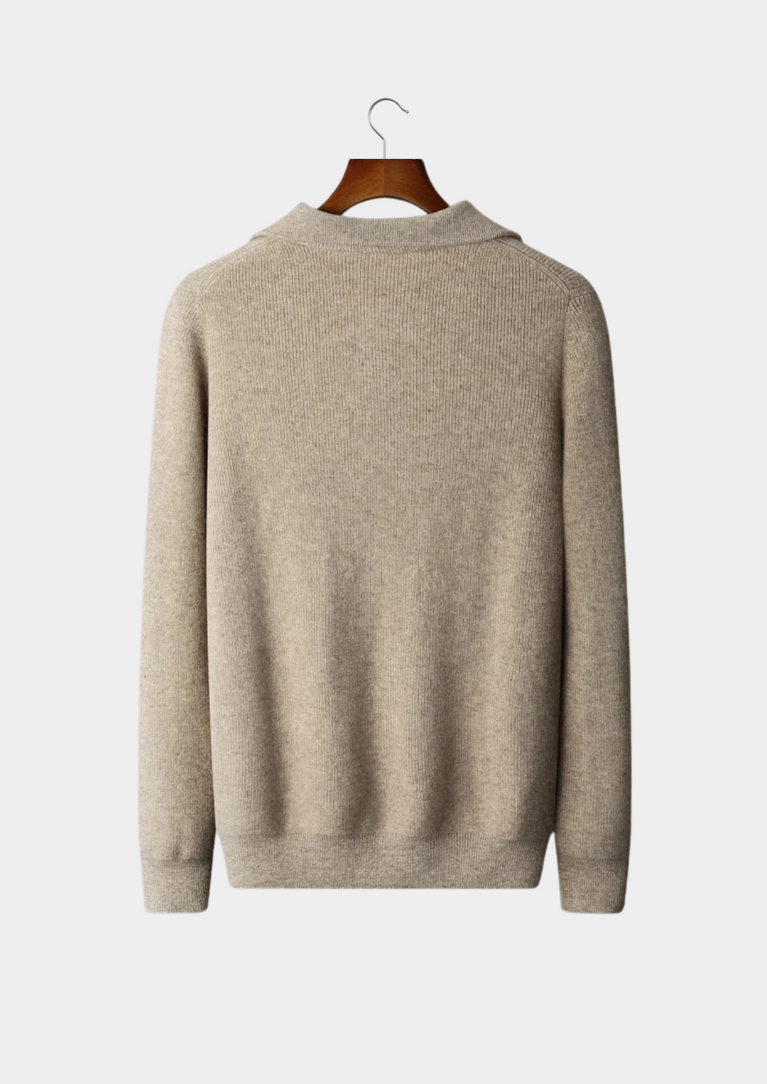 Cashmere Ribbed Half-Zip Sweater beige image 2 #color_beige