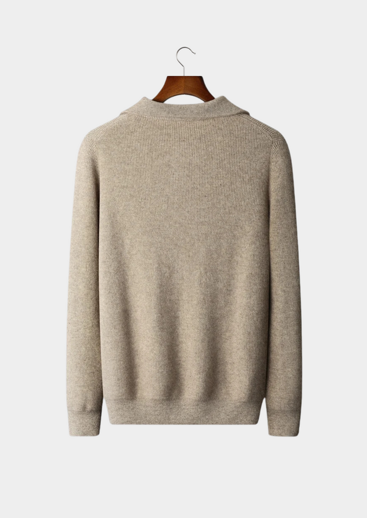 Cashmere Ribbed Half-Zip Sweater beige image 2 #color_beige