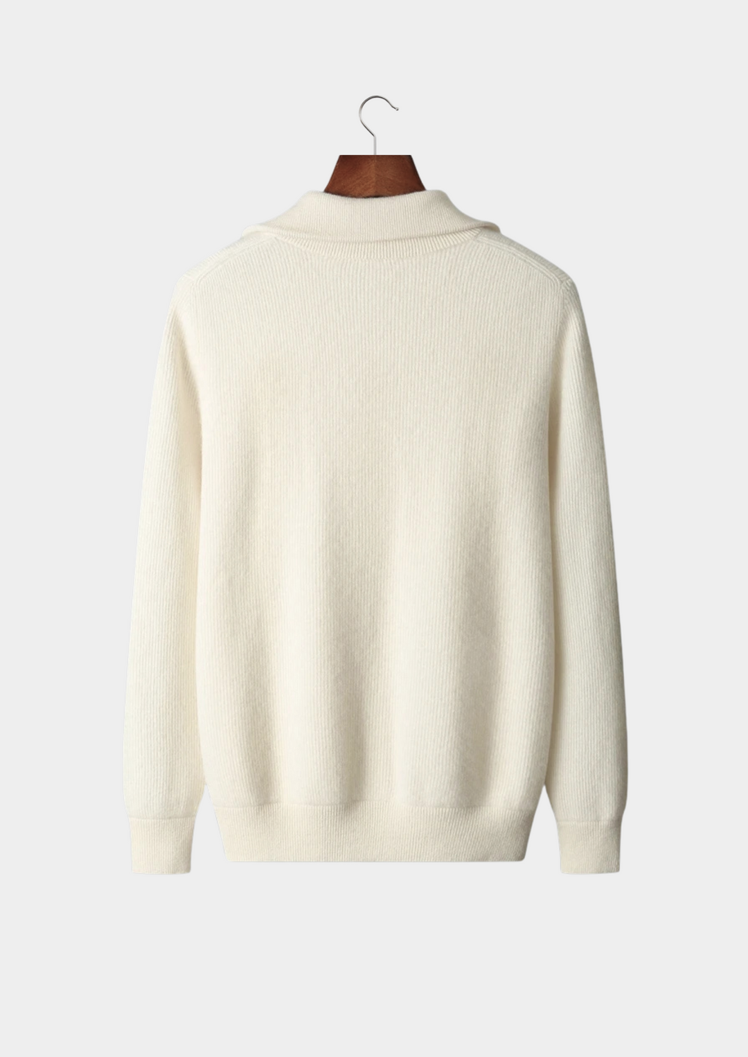 Pure Merino Ribbed Zip Cardigan ivory image 2 #color_ivory