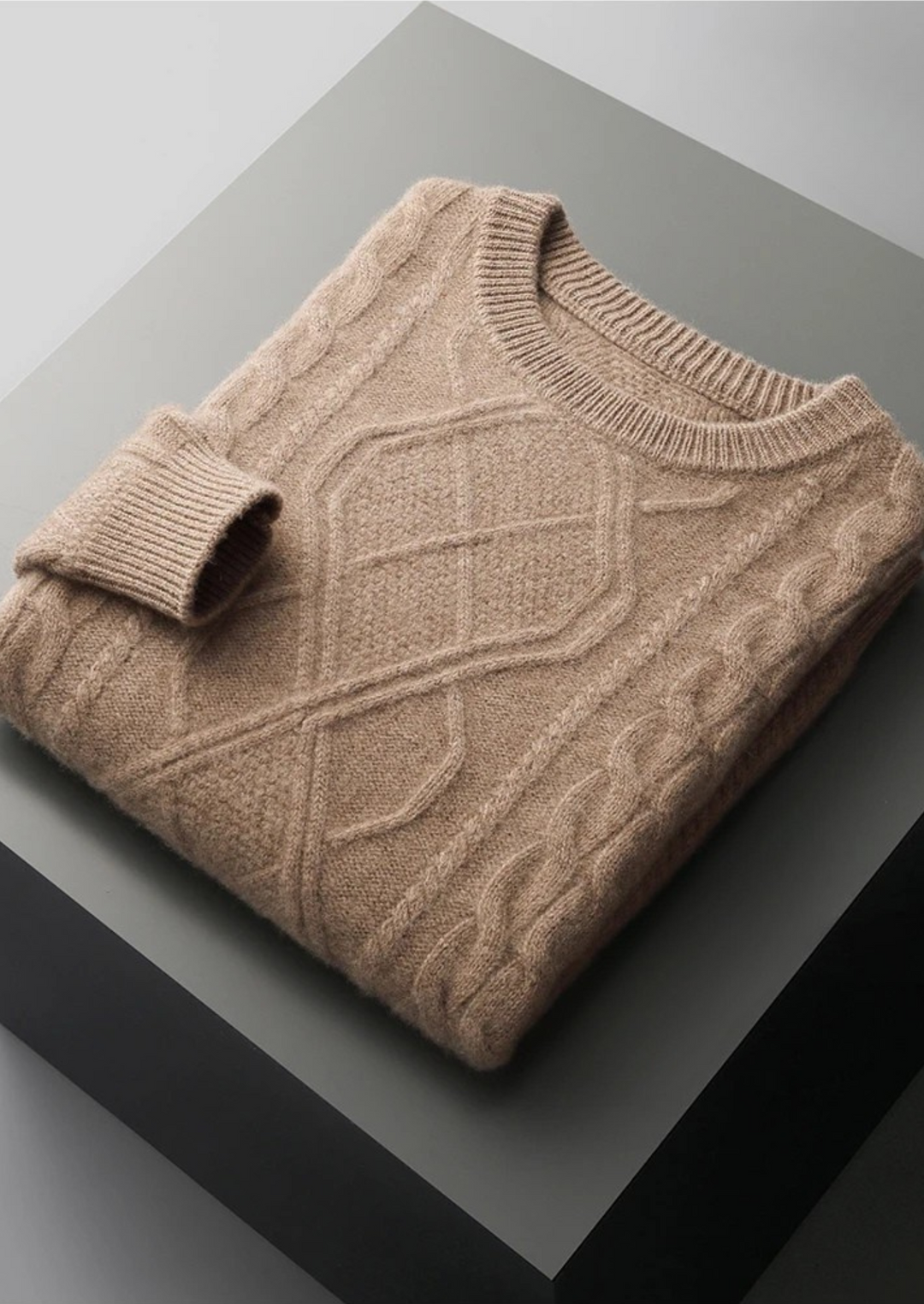 Pure Merino Cream Cable Crewneck beige image 1 #color_beige