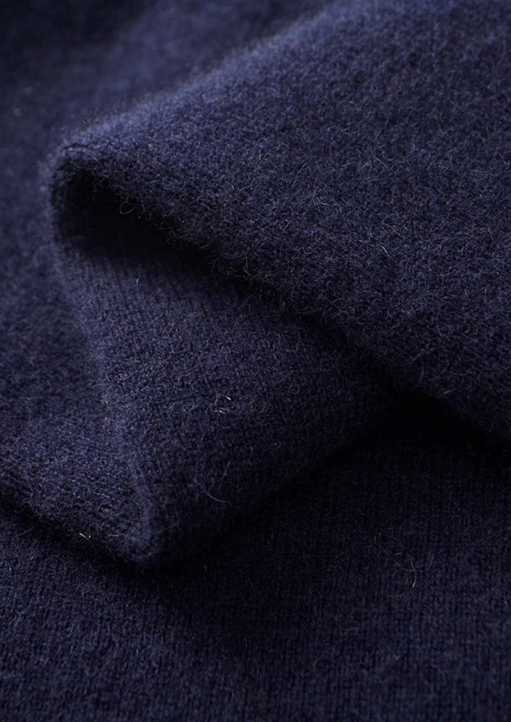 Pure Merino Two-Tone Polo Cardigan navy blue image 5 #color_navy-blue