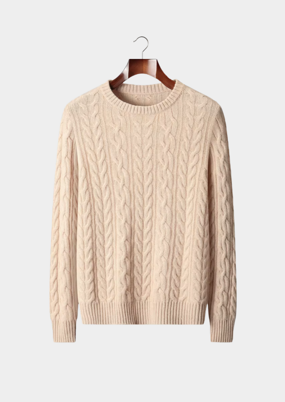 Pure Merino Cable Knit Crewneck ivory image 1 #color_ivory