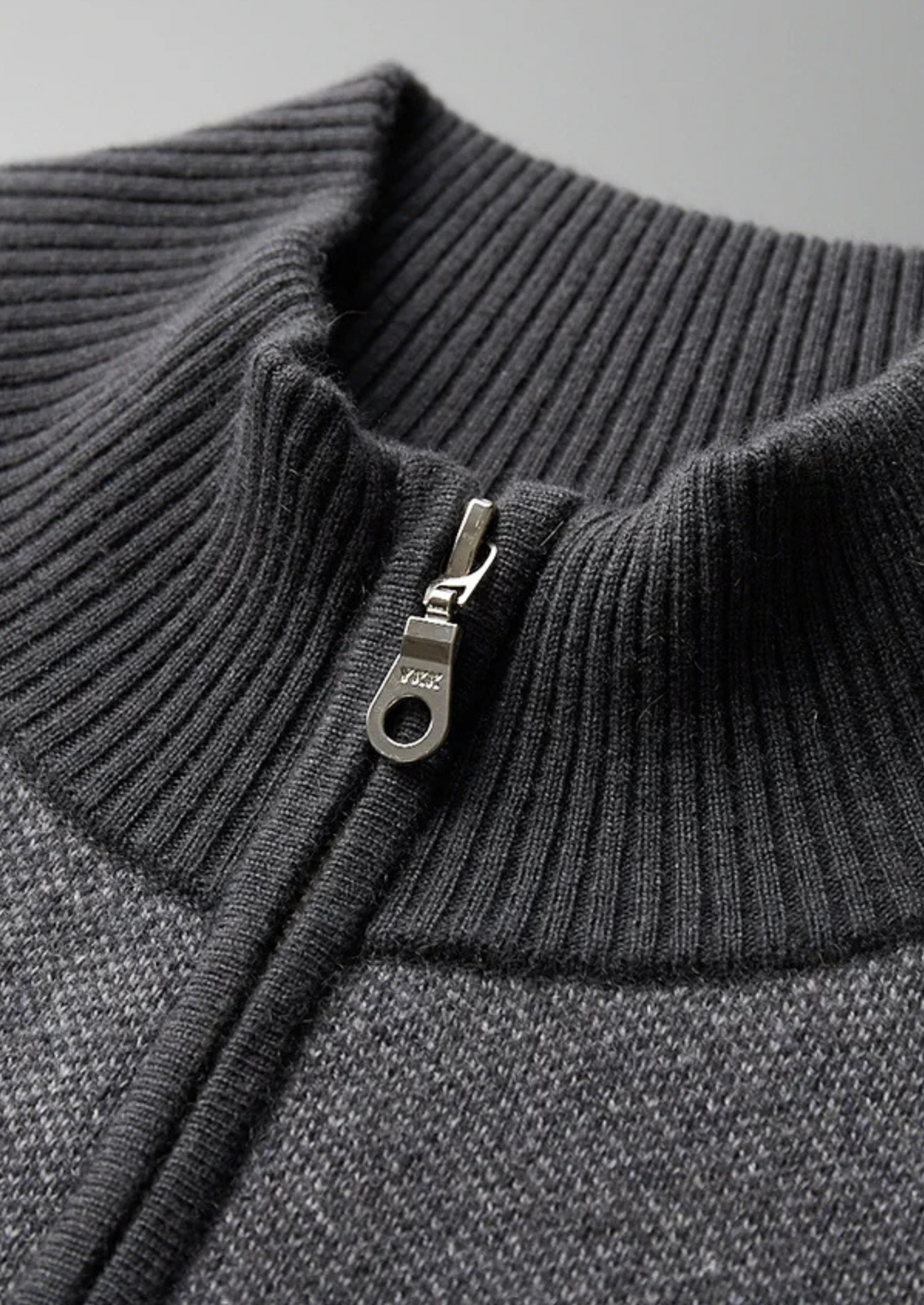 Cashmere Jacquard Zip Cardigan dark gray image 4 #color_dark-gray