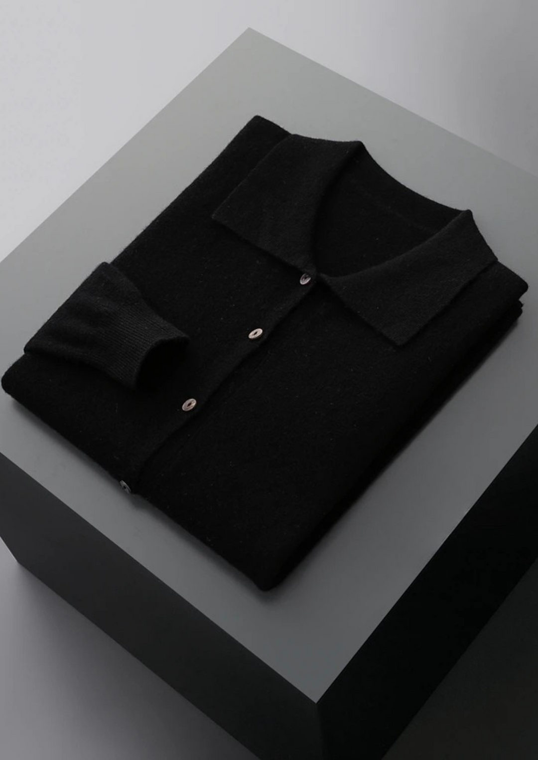 Pure Merino Polo Cardigan black image 1 #color_black