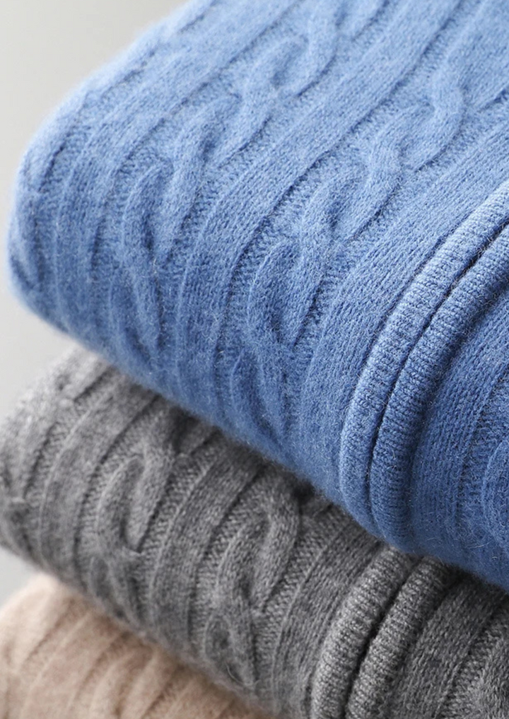 Cashmere Cable Knit Zip Hoodie beige image 2 #color_beige