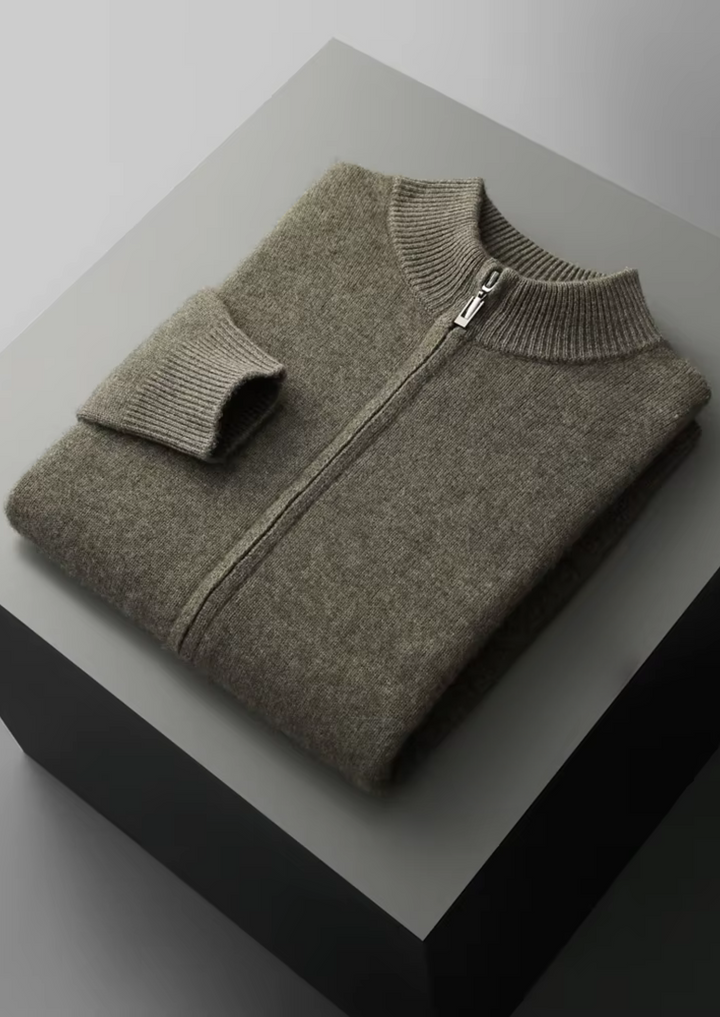 Pure Merino Zip Cardigan olive image 1 #color_olive