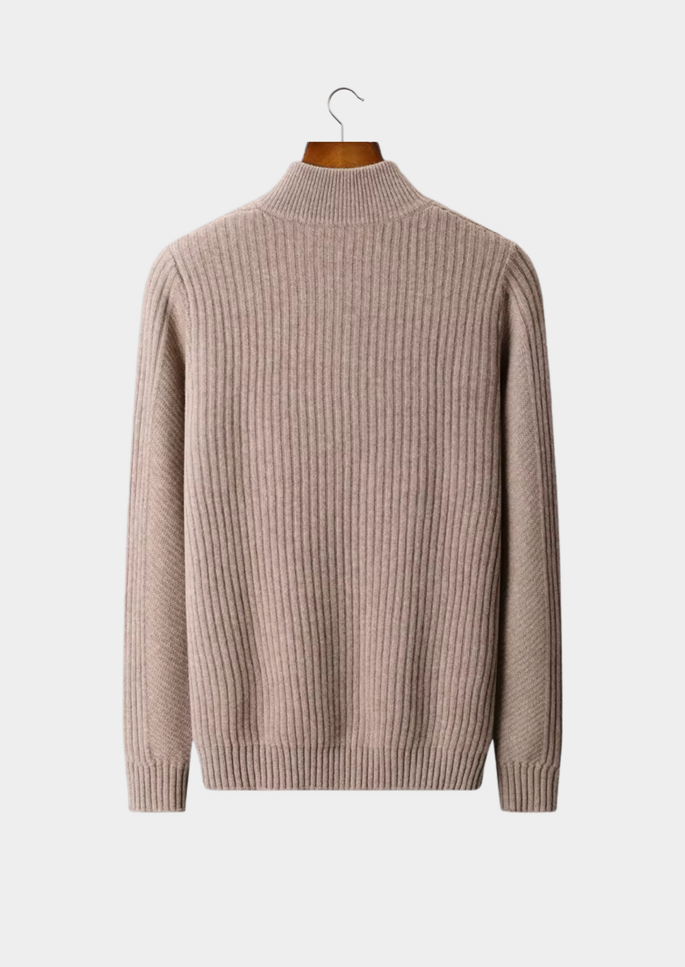 Pure Merino Ribbed Henley Sweater beige image 2 #color_beige