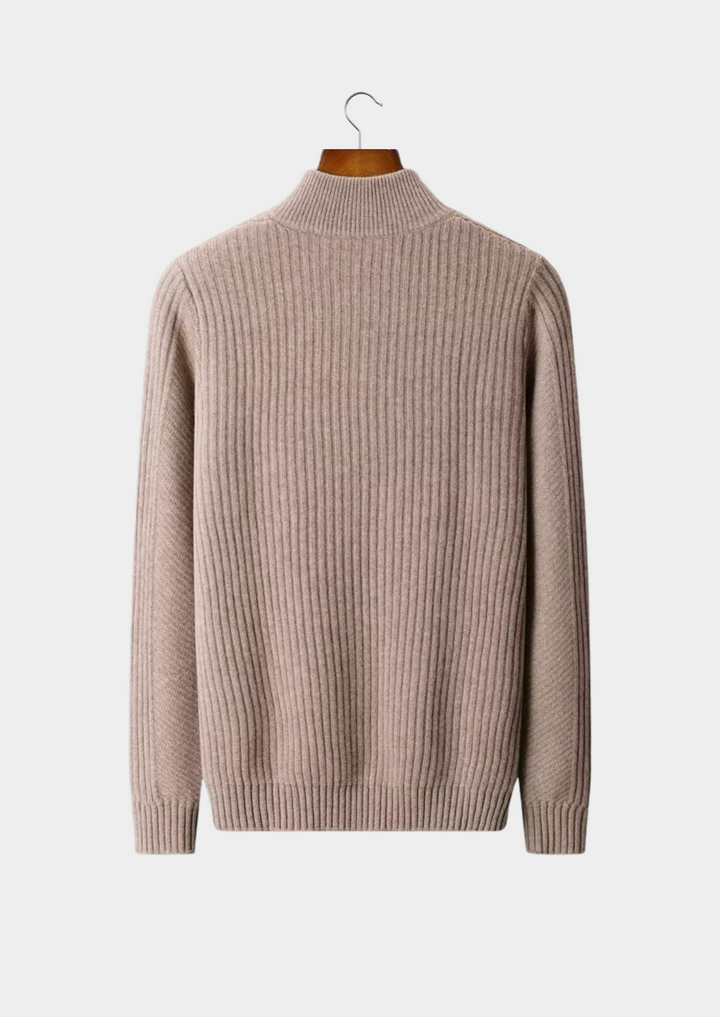 Pure Merino Ribbed Henley Sweater beige image 2 #color_beige