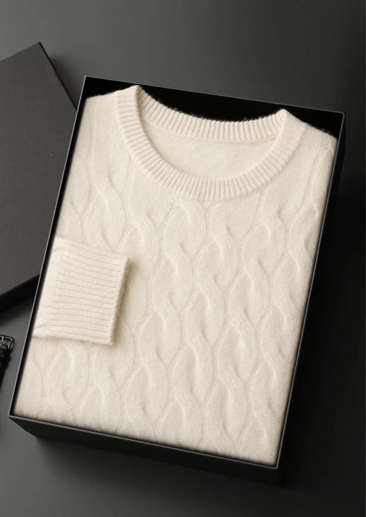 Cashmere Cable Crewneck cream white image 1 #color_cream-white