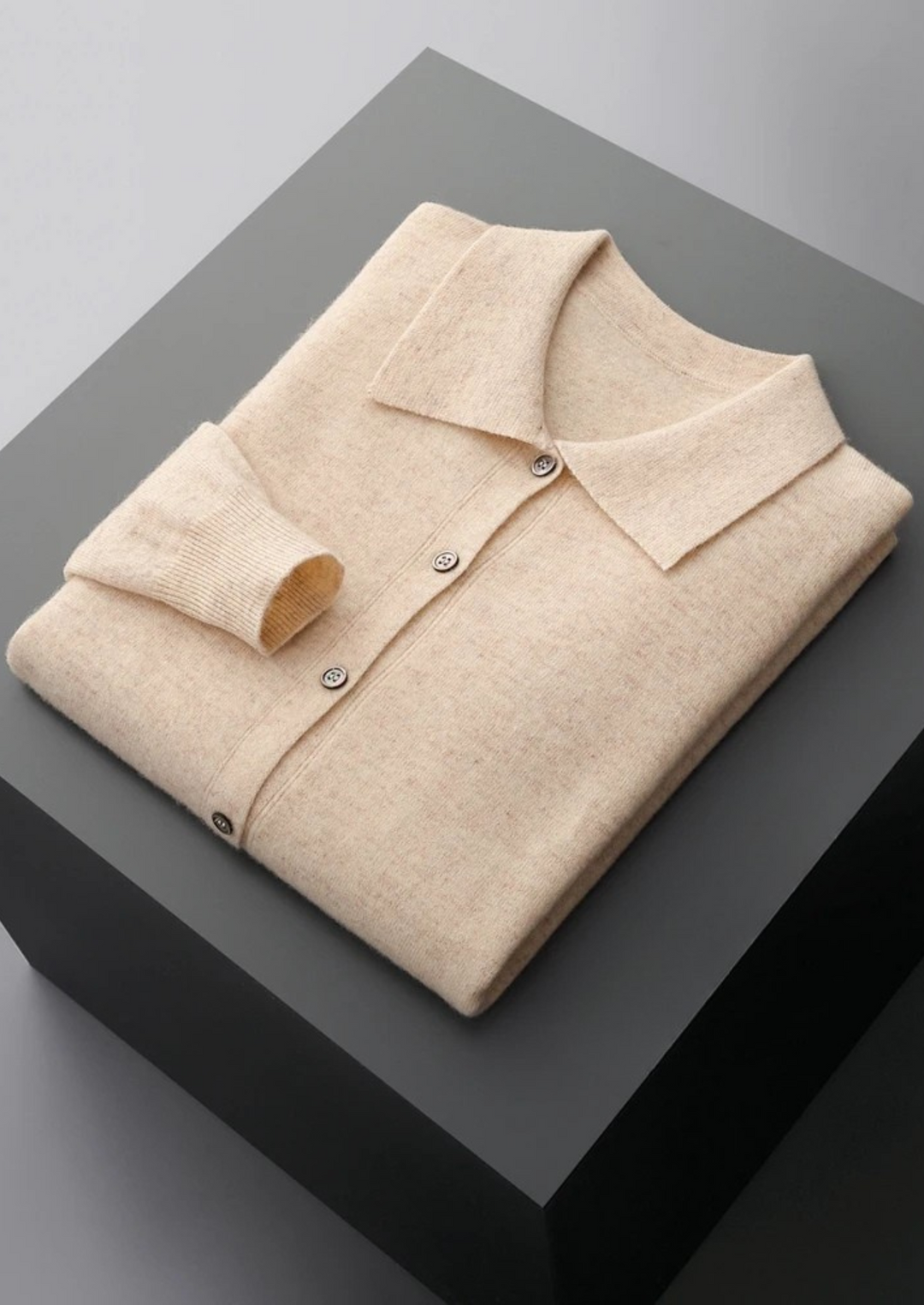Pure Merino Polo Cardigan sand image 1 #color_sand
