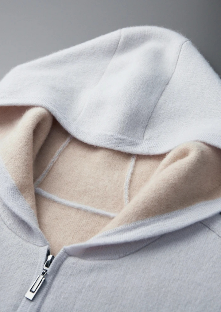 Cashmere Two-Tone Zip Hoodie light blue image 4 #color_light-blue