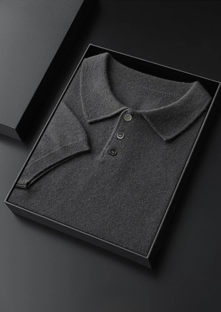 Cashmere Polo Shirt dark gray image 1 #color_dark-gray