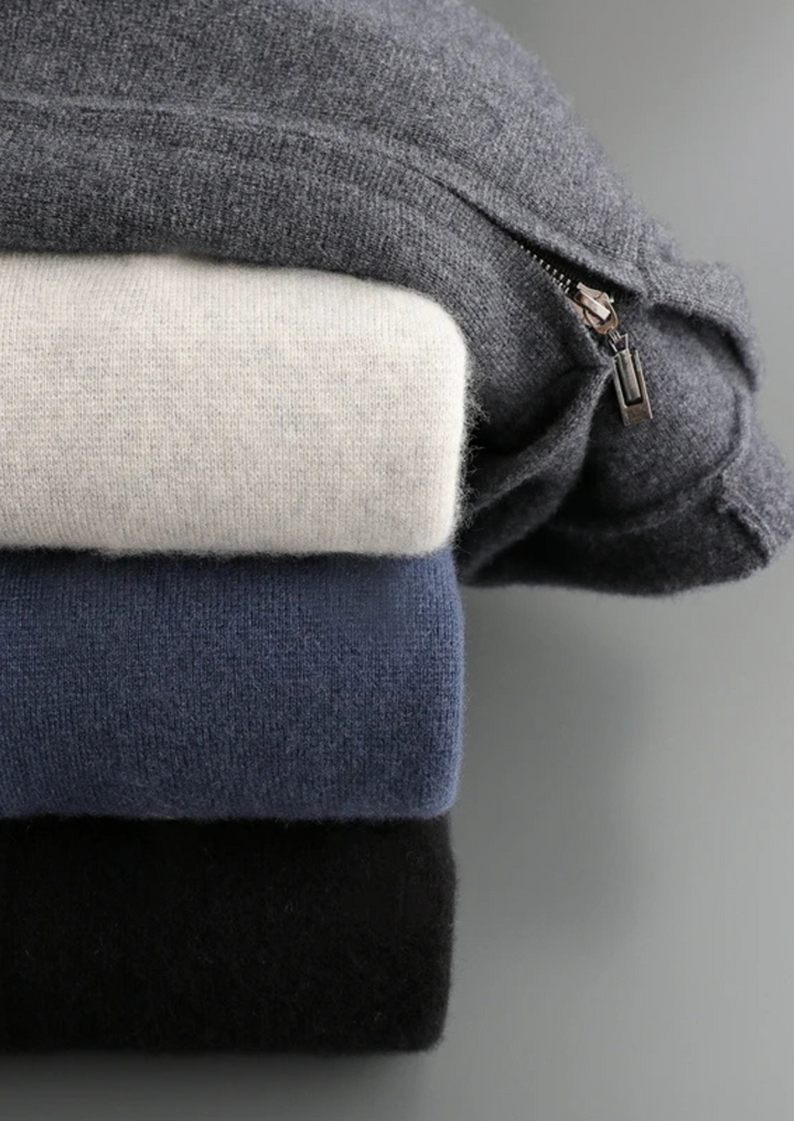 Cashmere Zip Hoodie cream white image 2 #color_cream-white