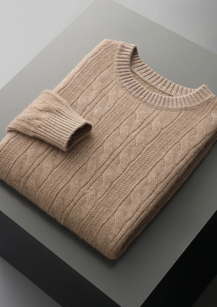 Pure Merino Cable Crewneck beige image 3 #color_beige