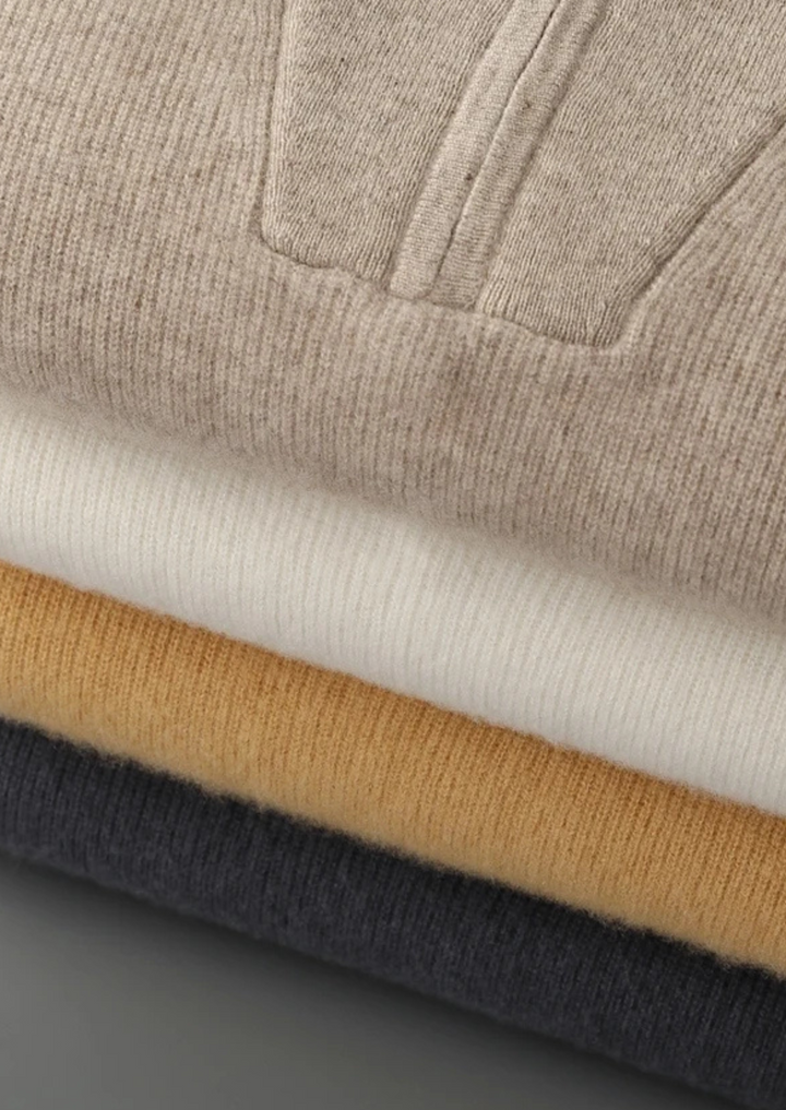 Cashmere Ribbed Half-Zip Sweater honey mustard image 2 #color_honey-mustard