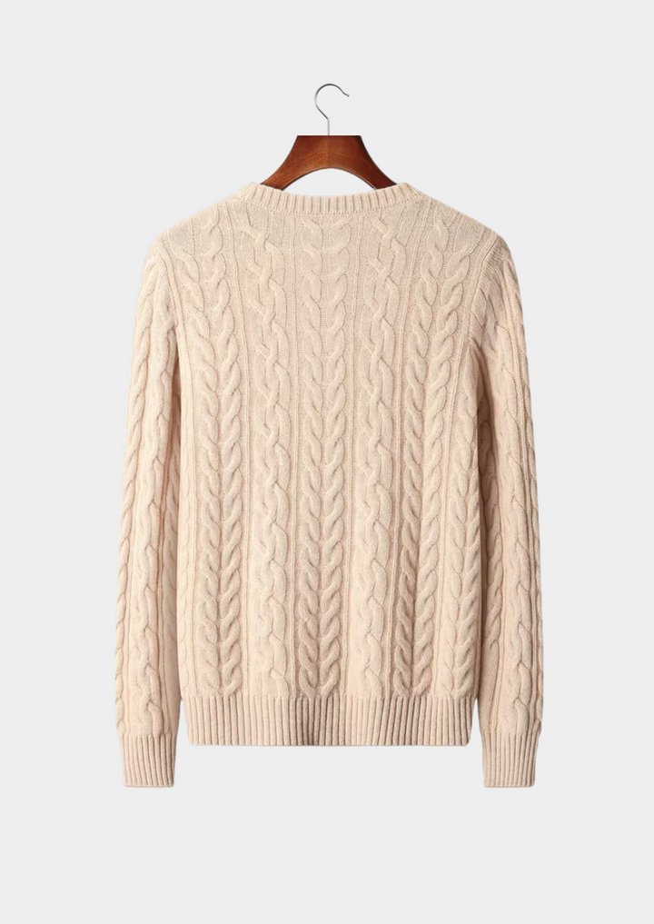 Pure Merino Cable Knit Crewneck ivory image 2 #color_ivory