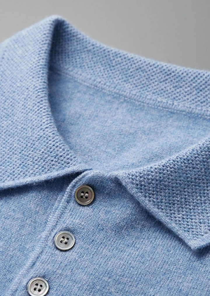 Cashmere Polo Shirt light blue image 4 #color_light-blue