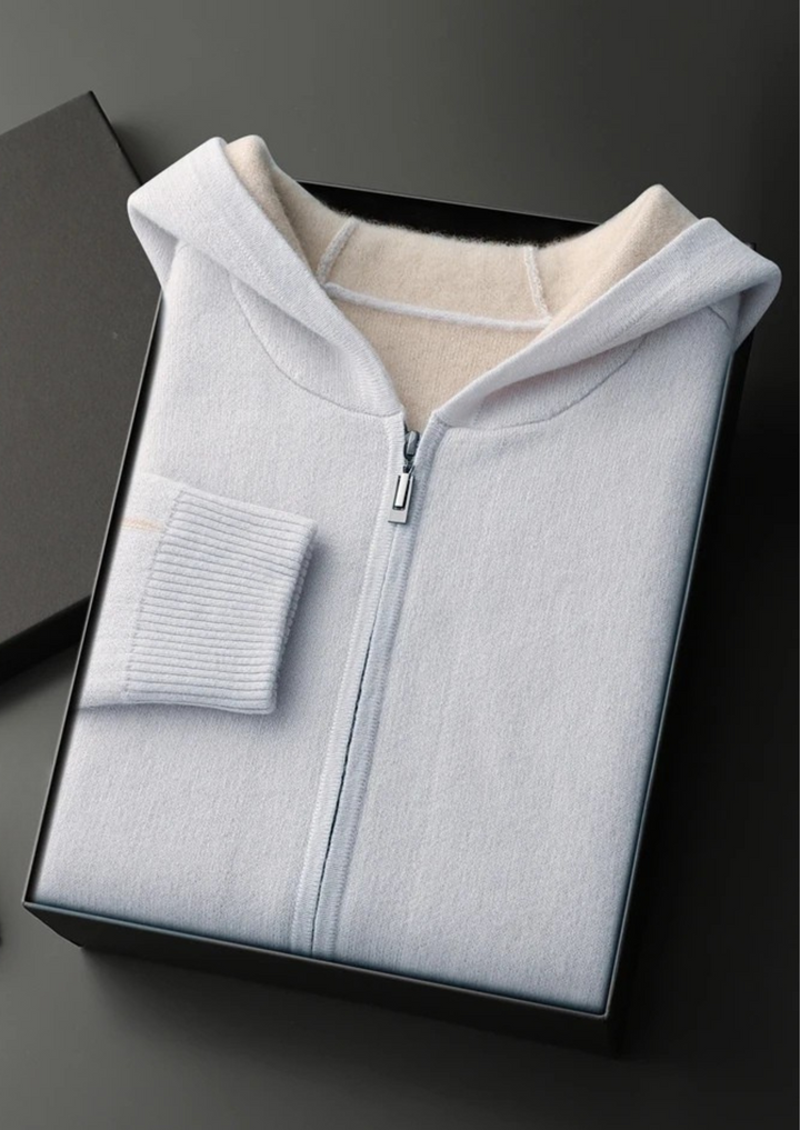 Cashmere Two-Tone Zip Hoodie light blue image 3 #color_light-blue