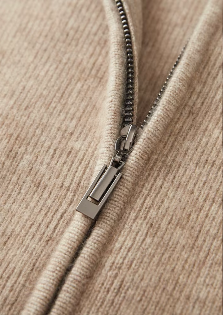 Ribbed Zip Cardigan sand image 4 #color_sand