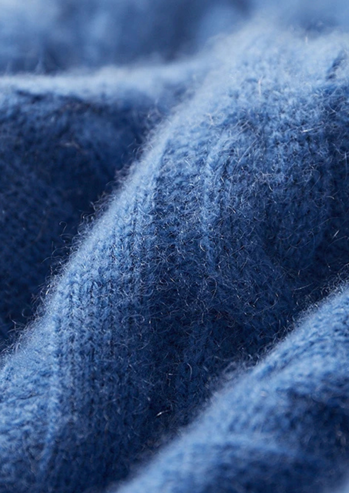 Cashmere Cable Knit Zip Hoodie blue image 6 #color_blue