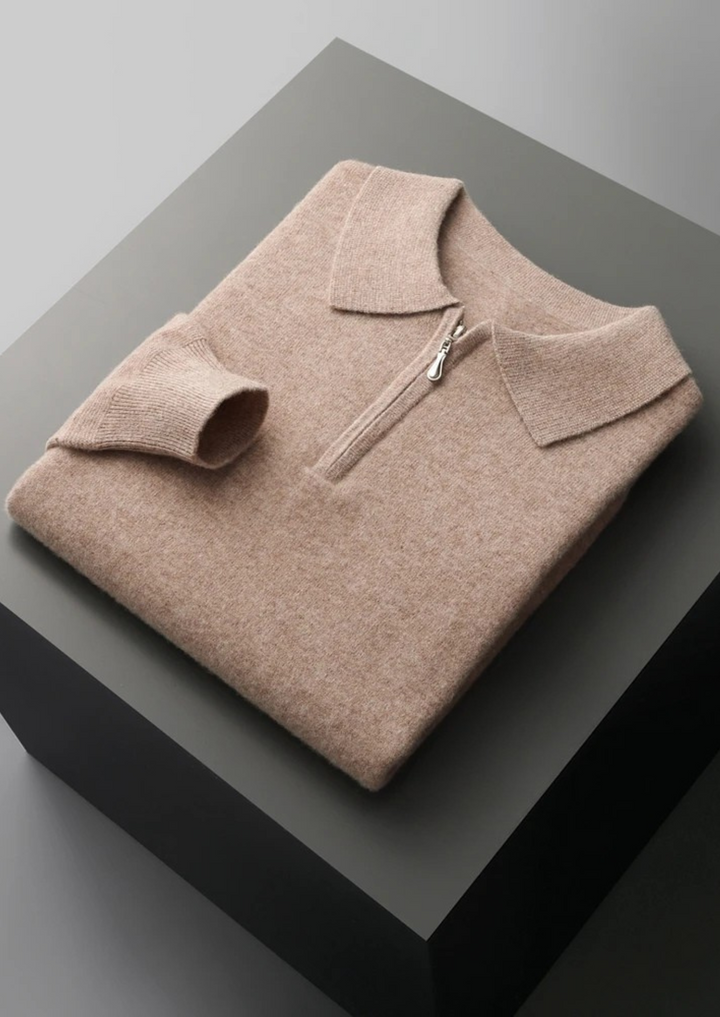 Pure Merino Half-Zip Polo beige image 1 #color_beige
