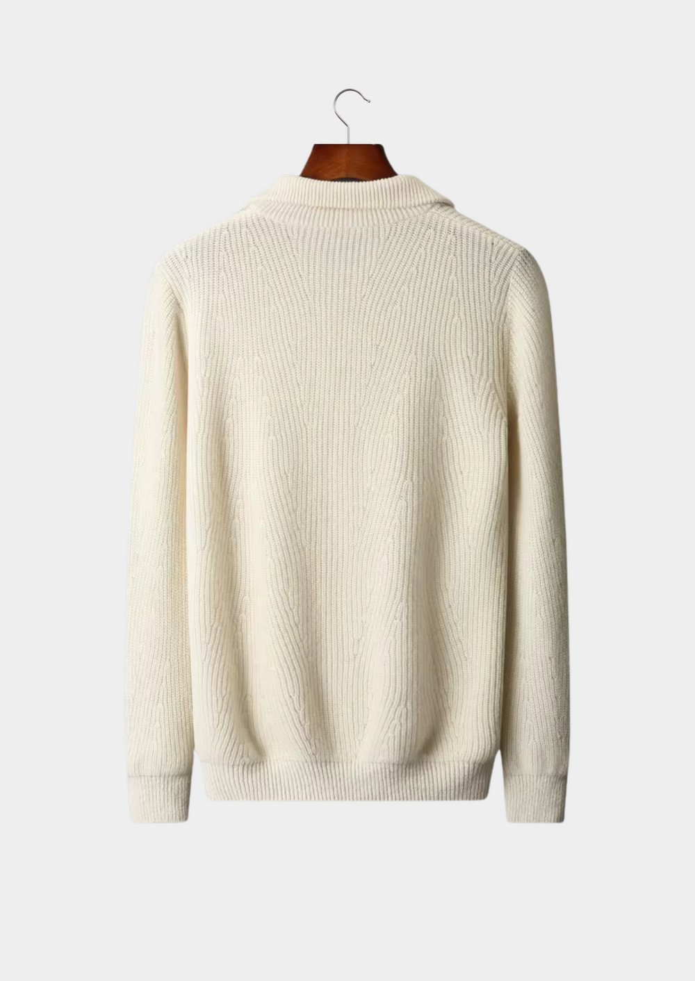 Pure Merino Ribbed Half-Zip ivory image 2 #color_ivory