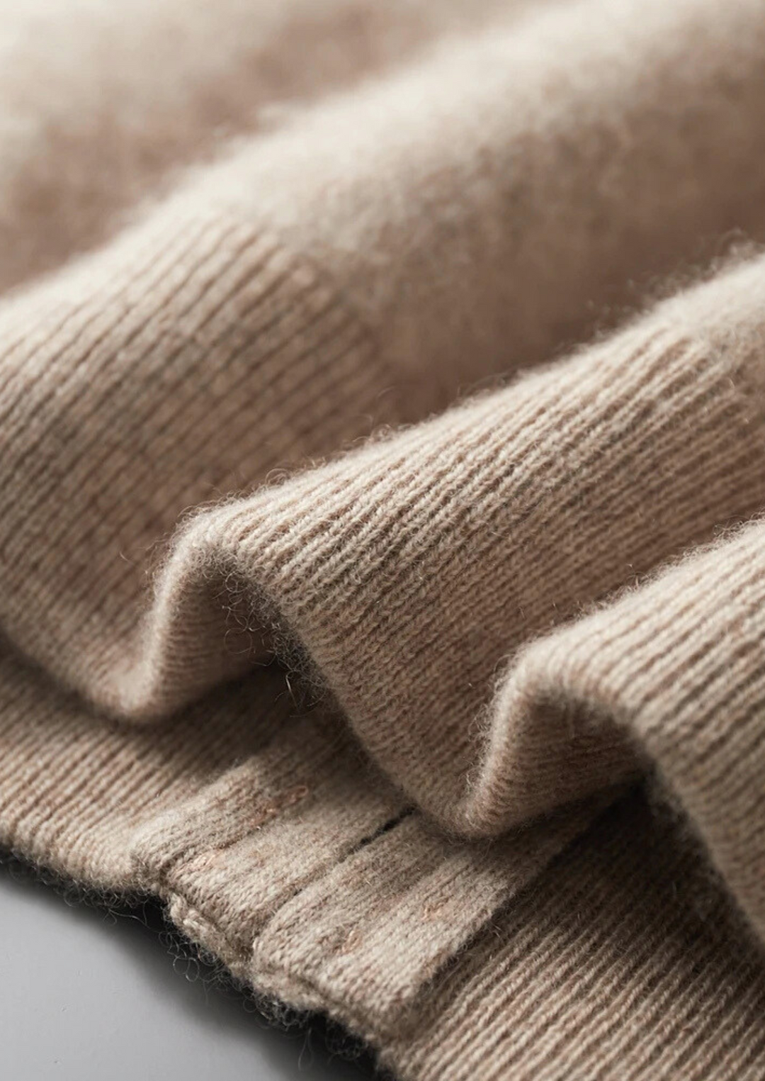 Cashmere Two-Tone Zip Cardigan sand image 6 #color_sand
