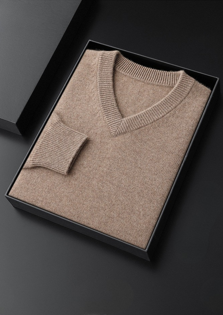 Pure Cashmere V-Neck Sweater beige image 3 #color_beige