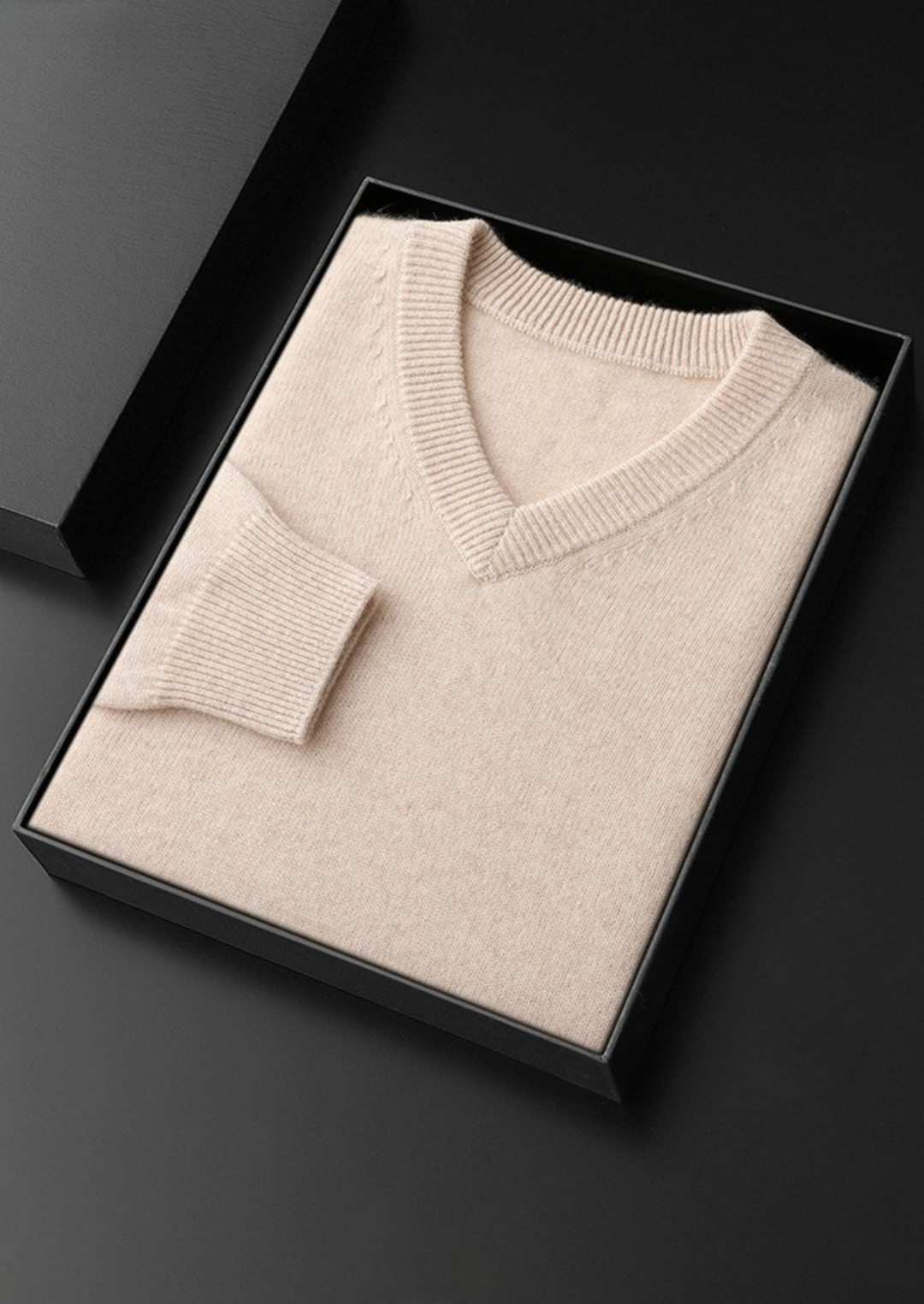 Pure Cashmere V-Neck Sweater ivory image 1 #color_ivory
