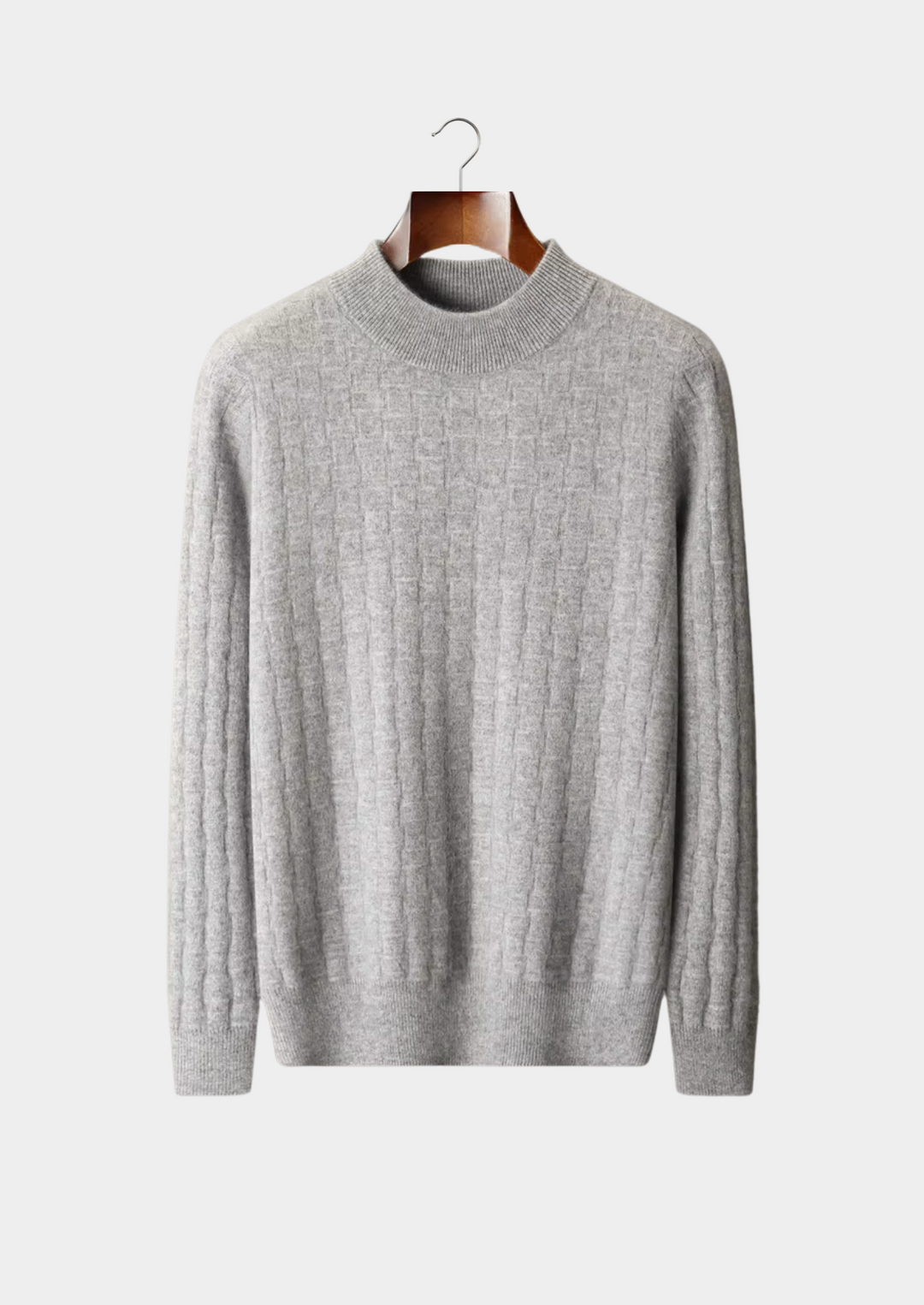 Pure Merino Textured Mockneck light gray image 1 #color_light-gray