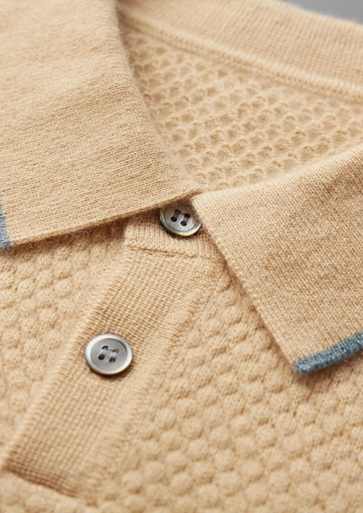 The Cashmere Two-Tone Polo mustard image 2 #color_mustard