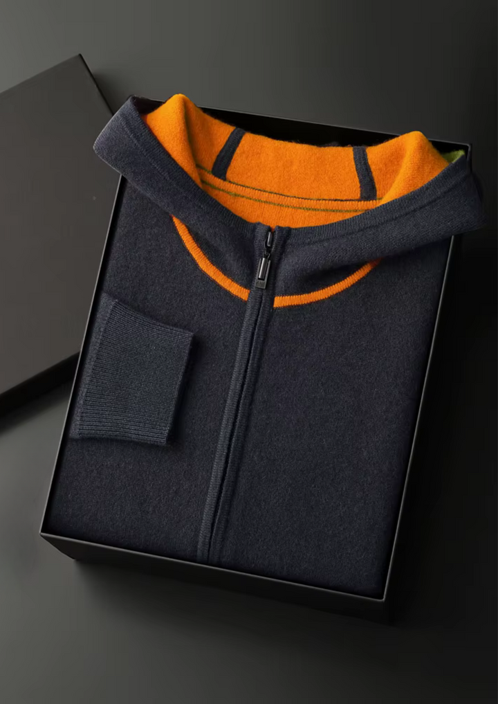 Cashmere Two Tone Zip Hoodie deep gray image 1 #color_deep-gray