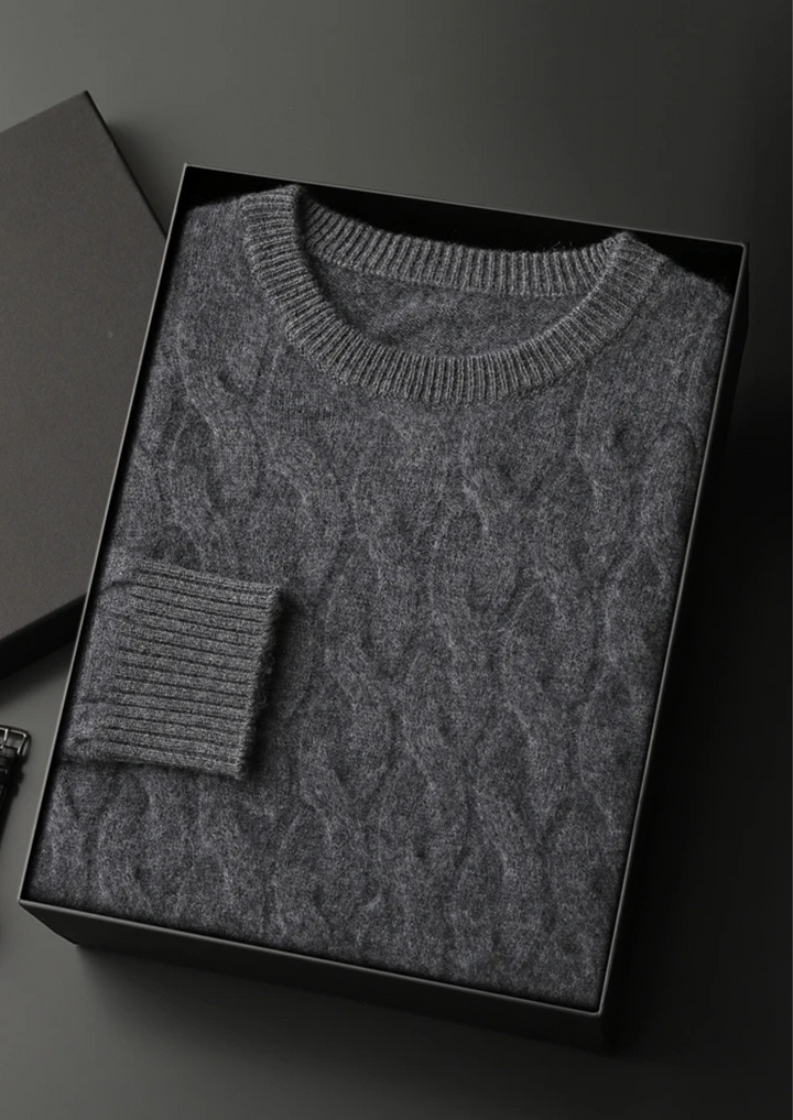 Cashmere Cable Crewneck dark gray image 1 #color_dark-gray