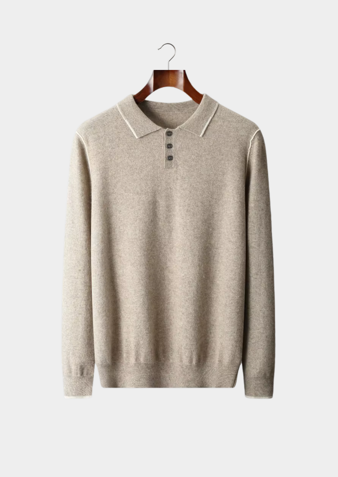 Cashmere Two-Tone Button Polo sand image 1 #color_sand