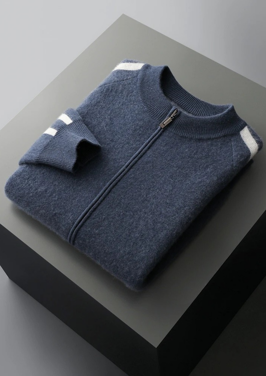 Pure Merino Striped Cardigan blue image 1 #color_blue
