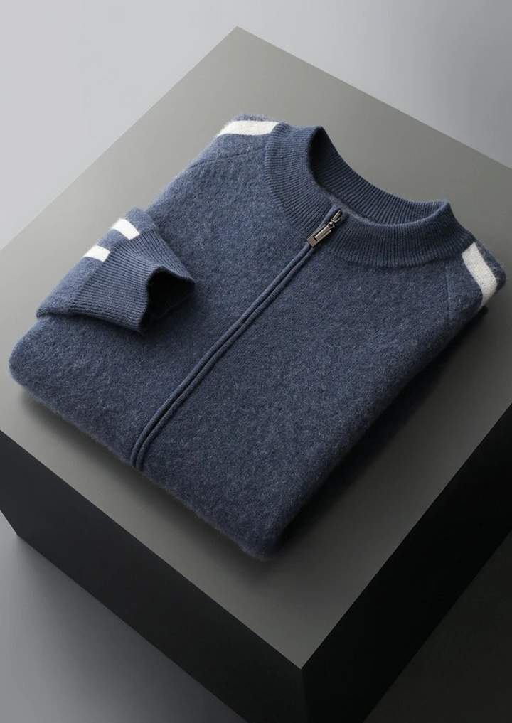 Pure Merino Striped Cardigan blue image 1 #color_blue