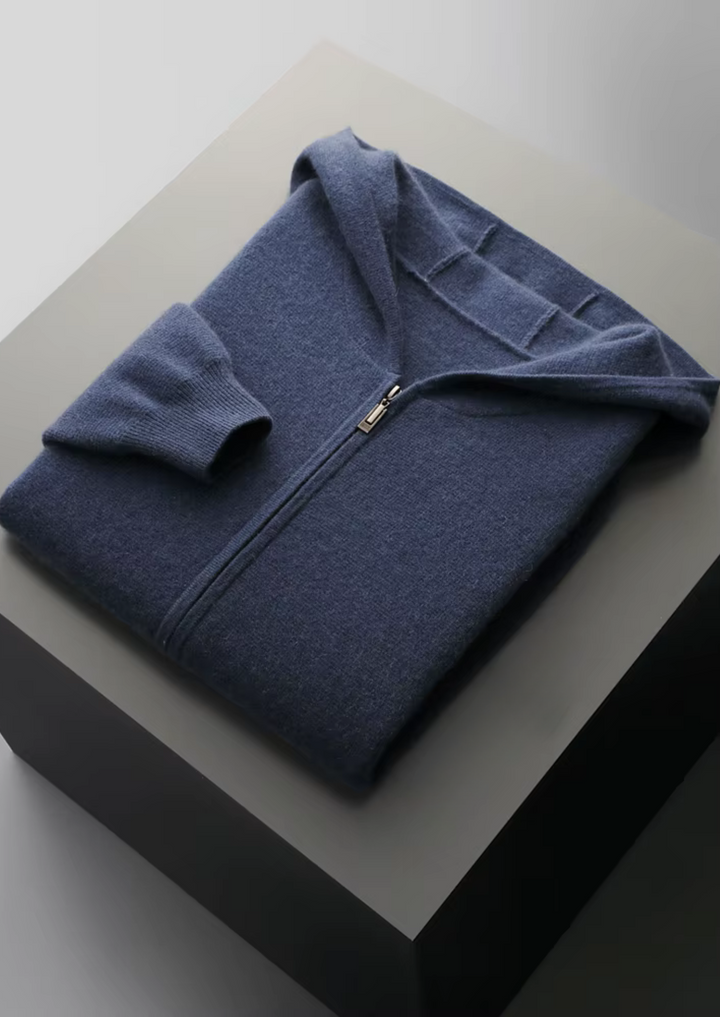 Pure Merino Zip Hoodie navy blue image 1 #color_navy-blue