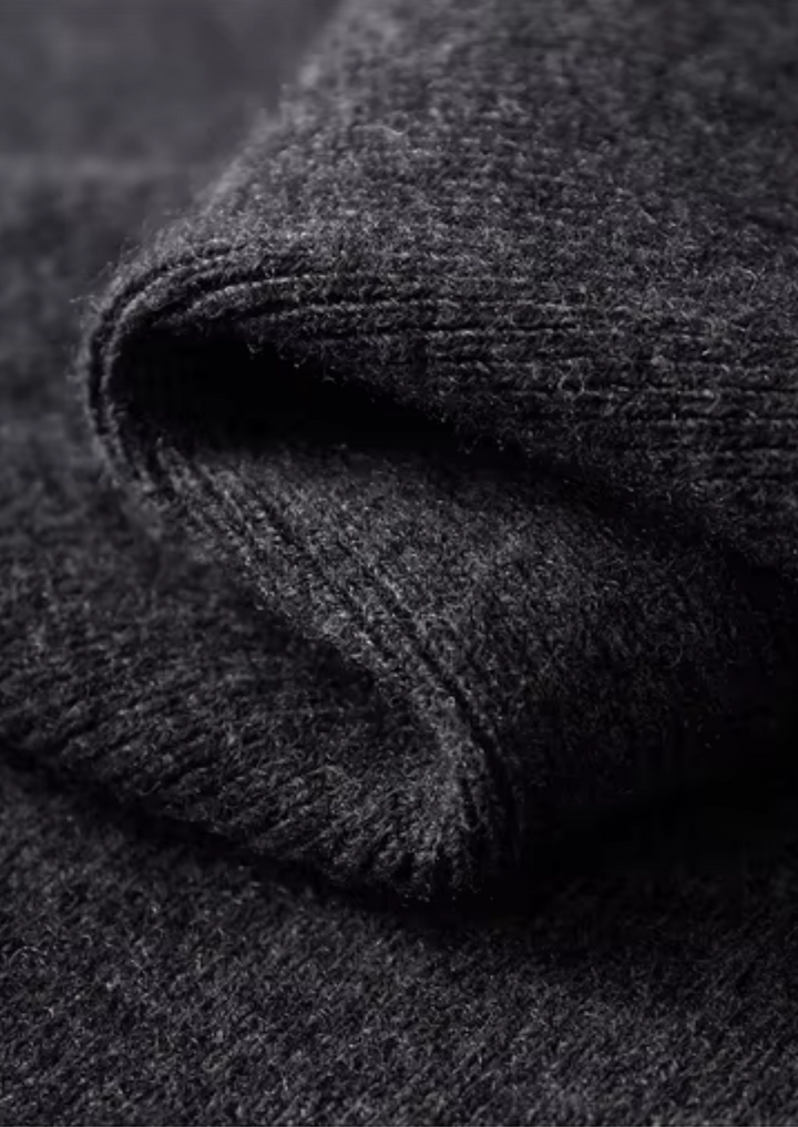 Pure Merino Ribbed Polo Cardigan dark gray image 3 #color_dark-gray
