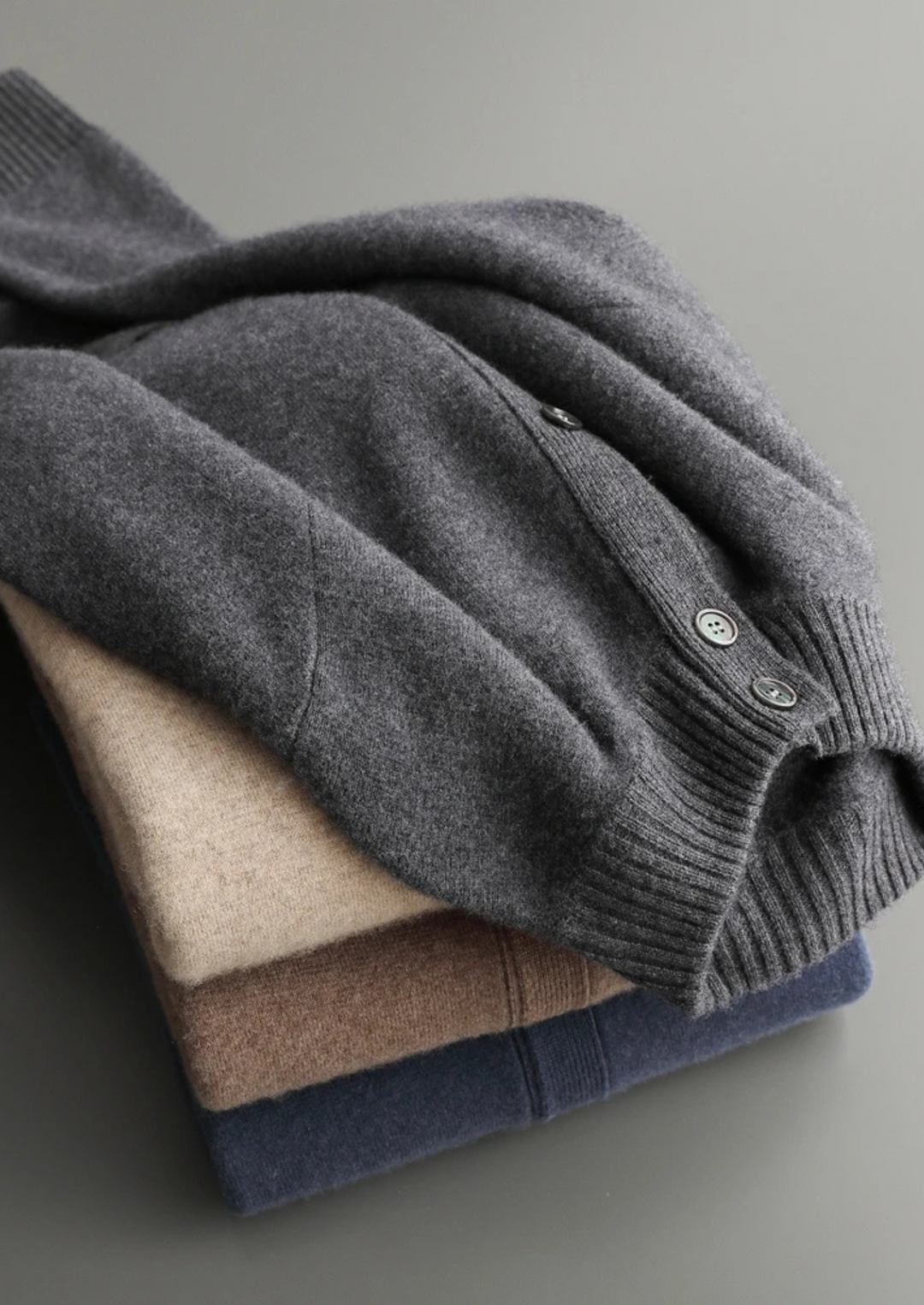 Cashmere Button Cardigan navy blue image 3 #color_navy-blue