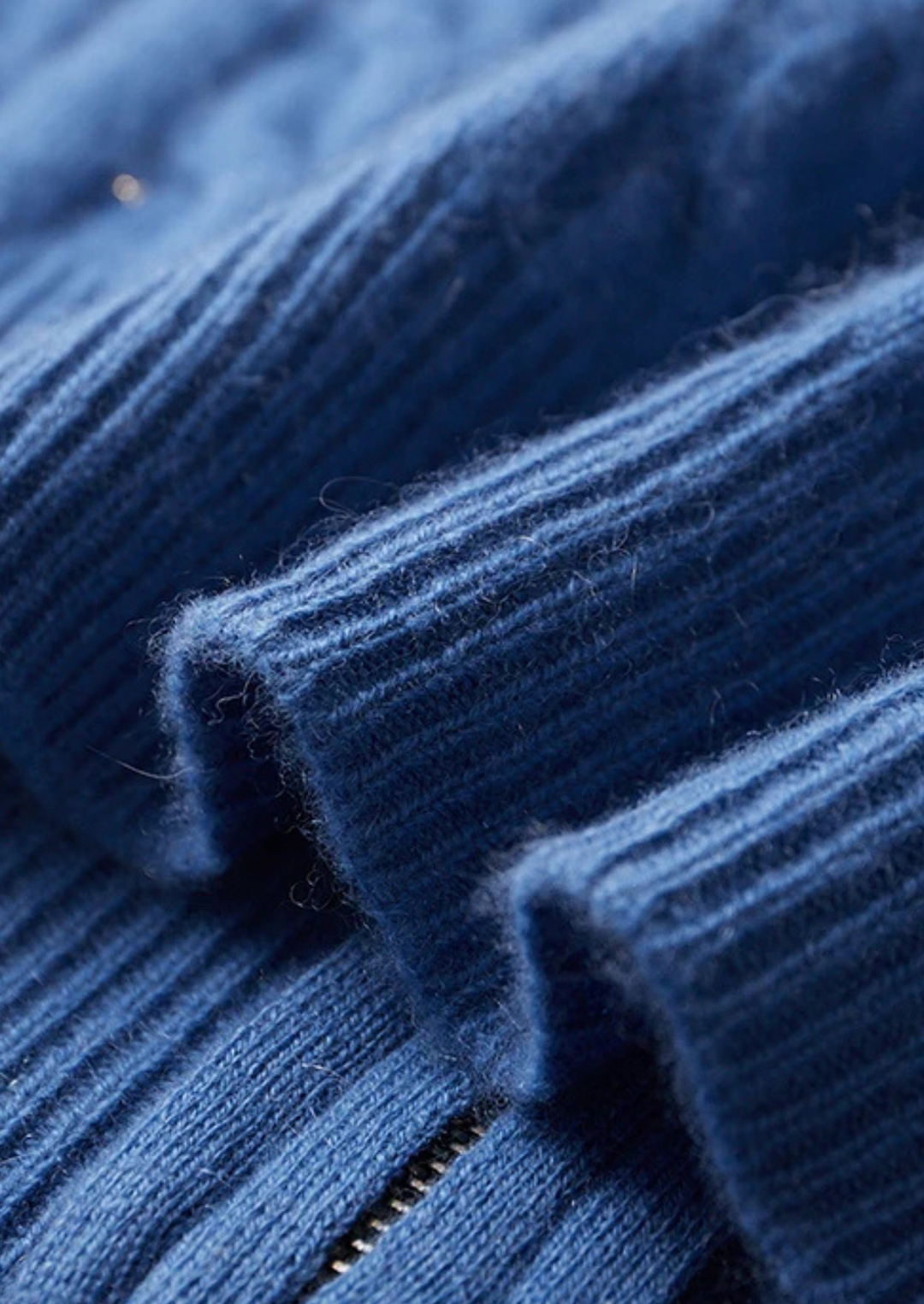 Cashmere Cable Knit Zip Hoodie blue image 5 #color_blue