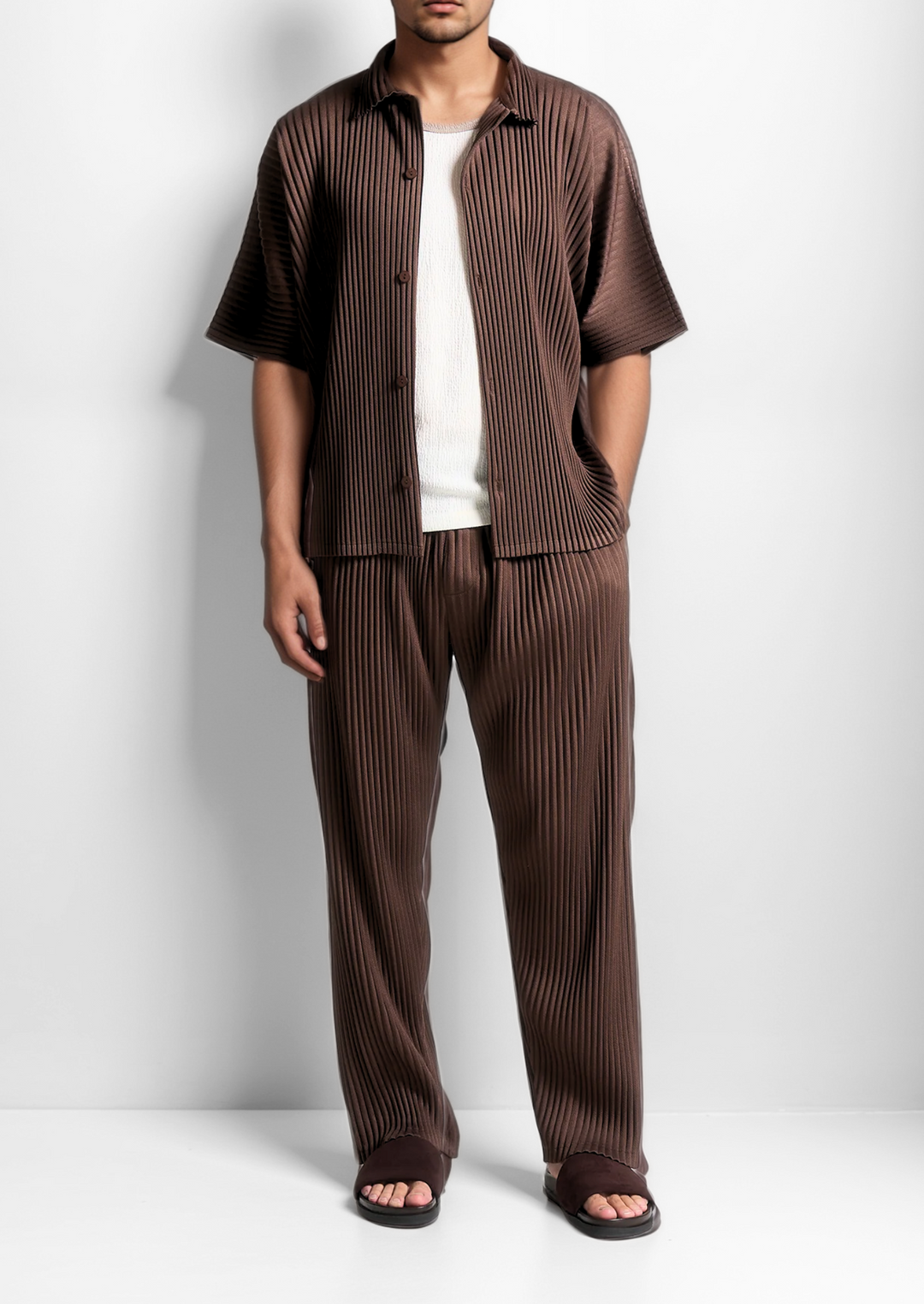 Pleated Summer Set coffee image 1 #color_coffee