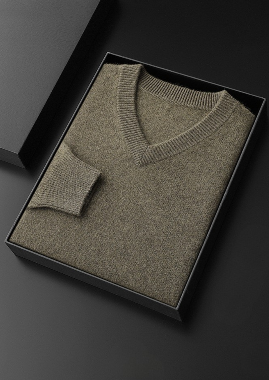 Pure Cashmere V-Neck Sweater olive image 1 #color_olive