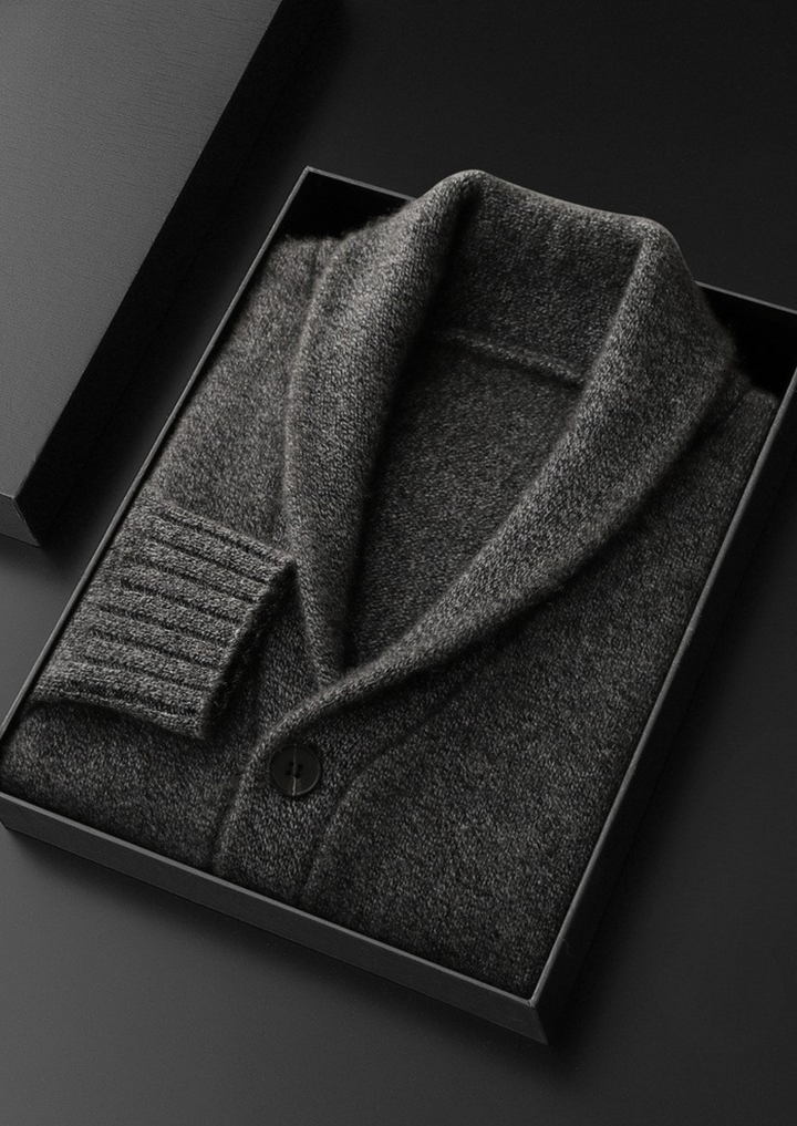 Pure Cashmere Shawl Collar Cardigan gray image 1 #color_gray
