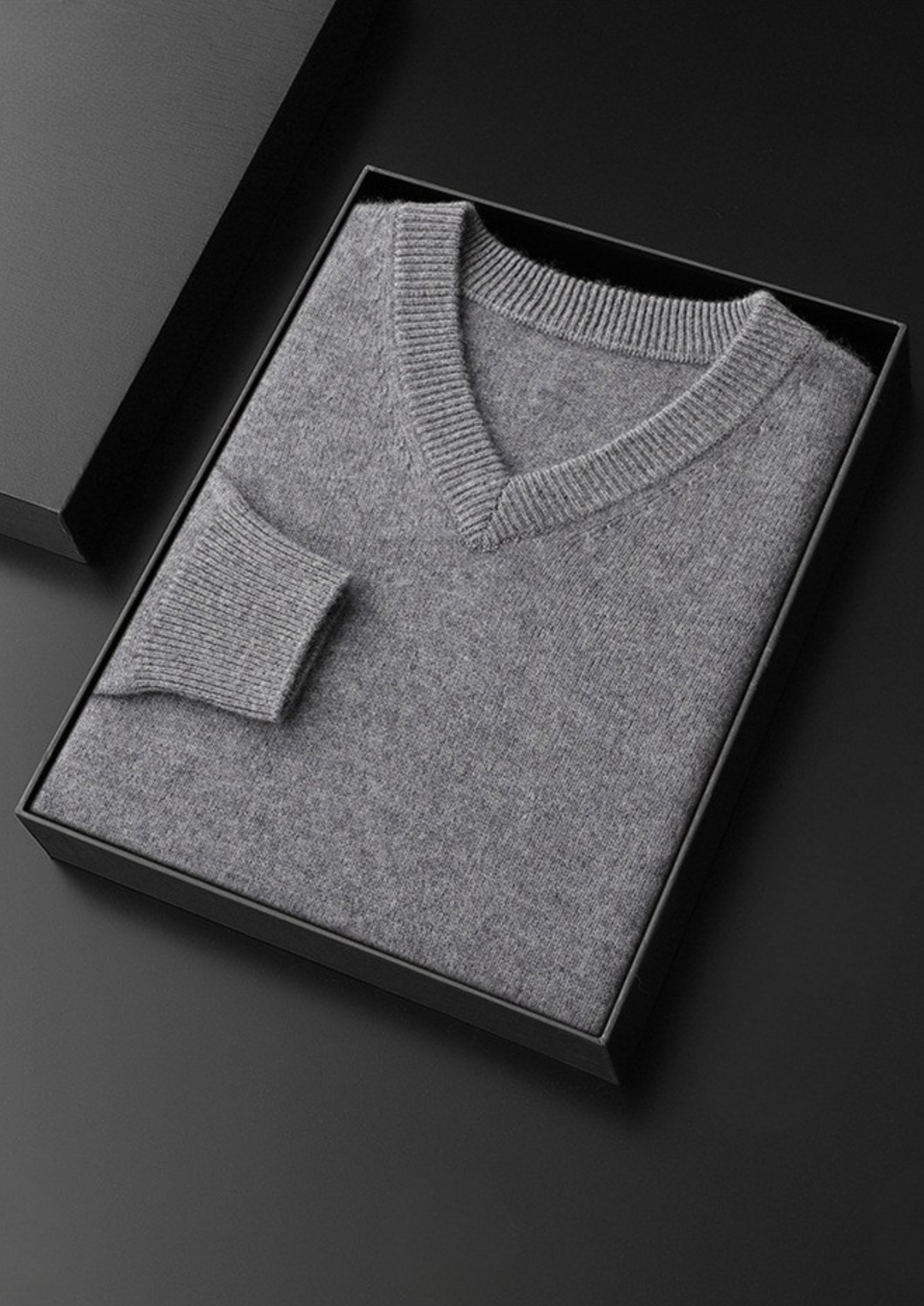 Pure Cashmere V-Neck Sweater light gray image 1 #color_light-gray