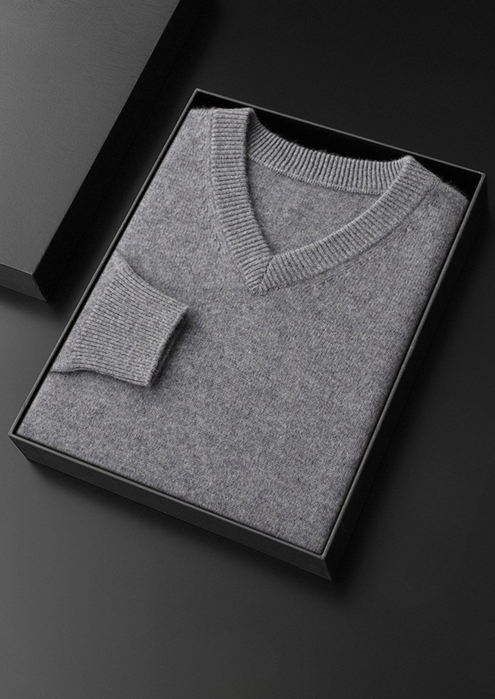 Pure Cashmere V-Neck Sweater light gray image 1 #color_light-gray