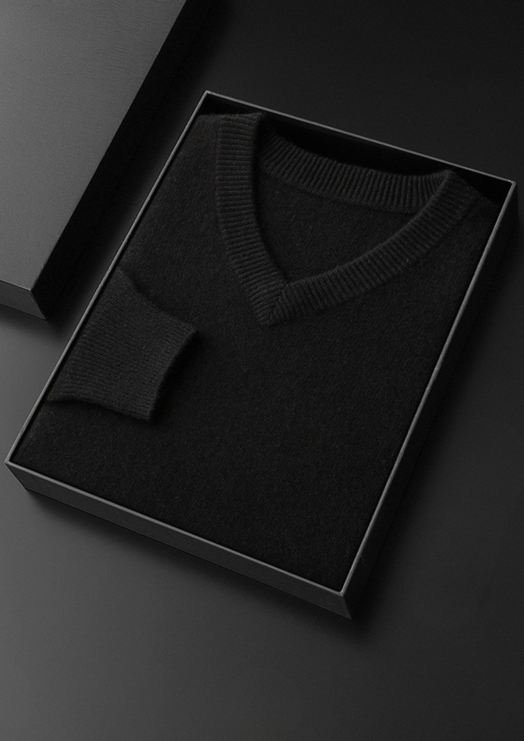 Pure Cashmere V-Neck Sweater black image 1 #color_black